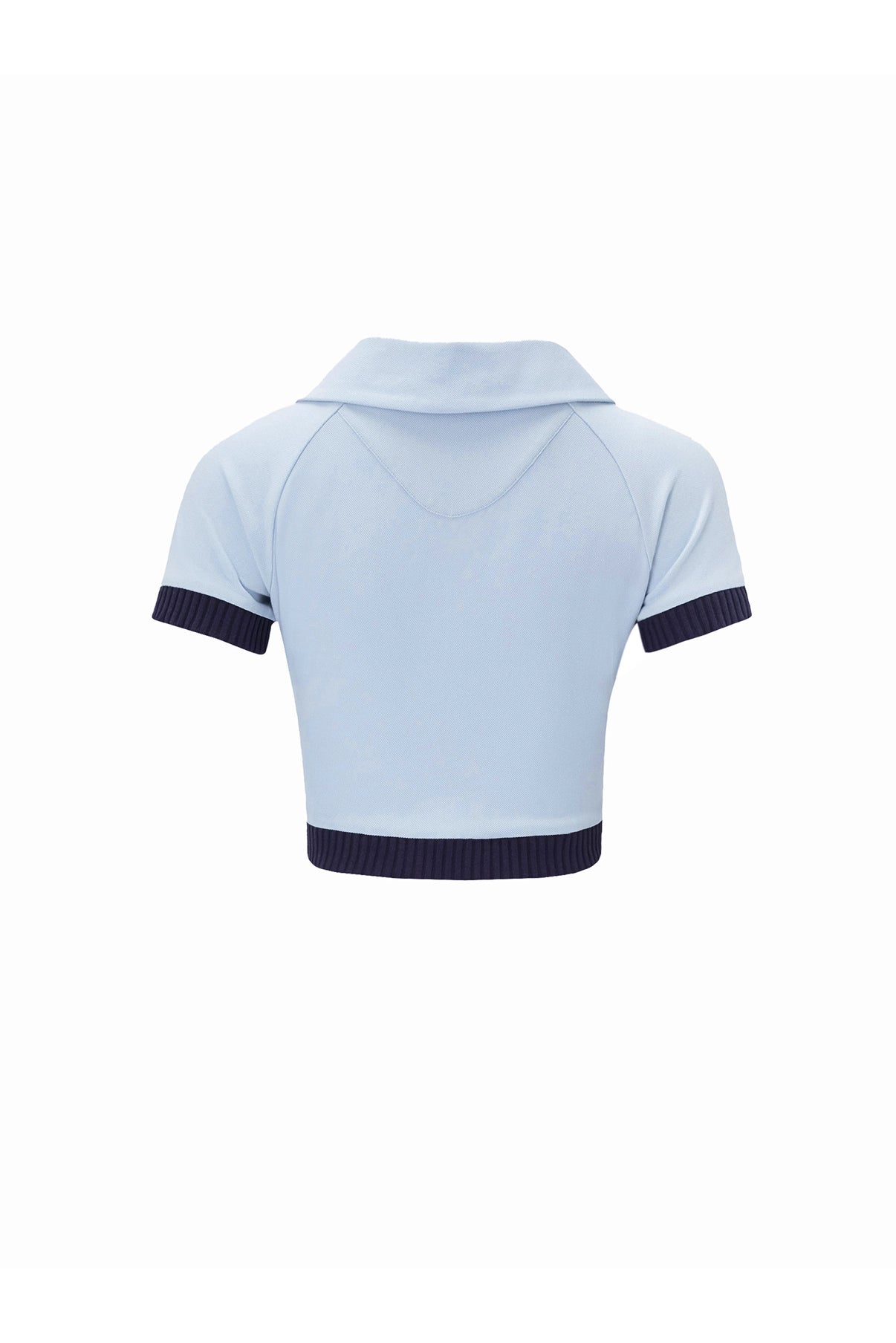elle crop polo top - baby blue