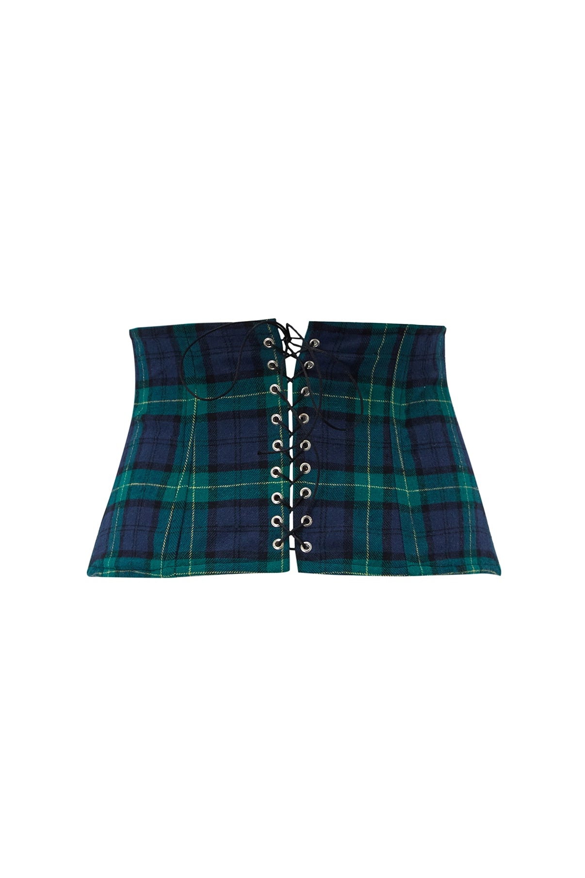 milk waistband belt - tartan flannel