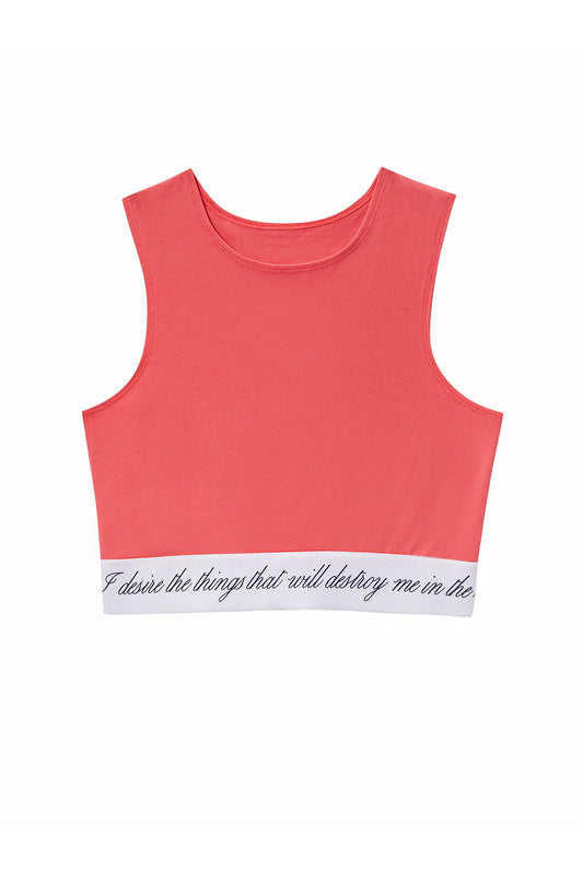 cherry tank top - coral pink