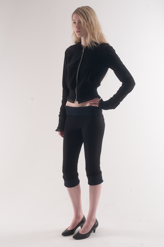 Nowhere zip up hoodie black