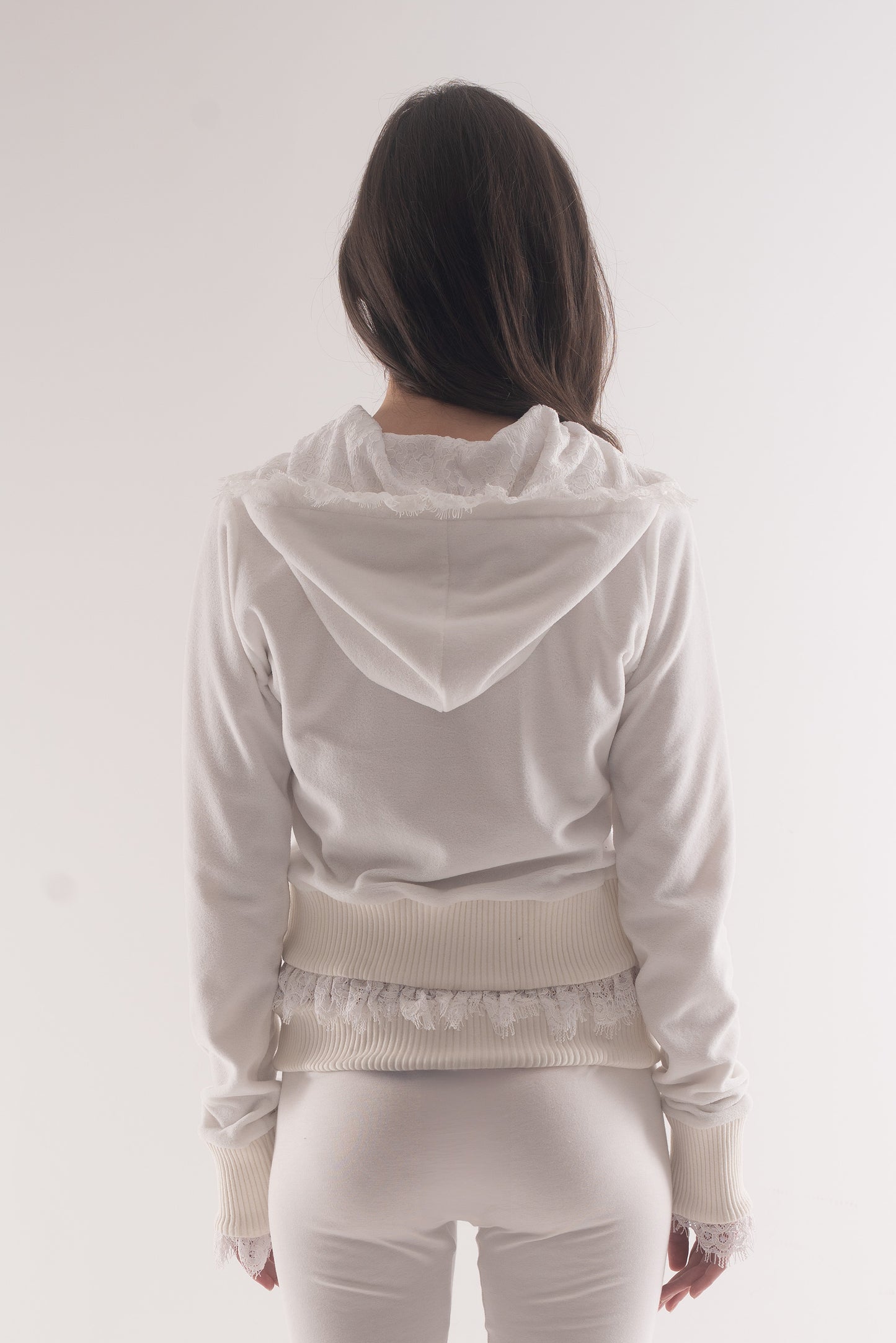 Nowhere zip up hoodie White