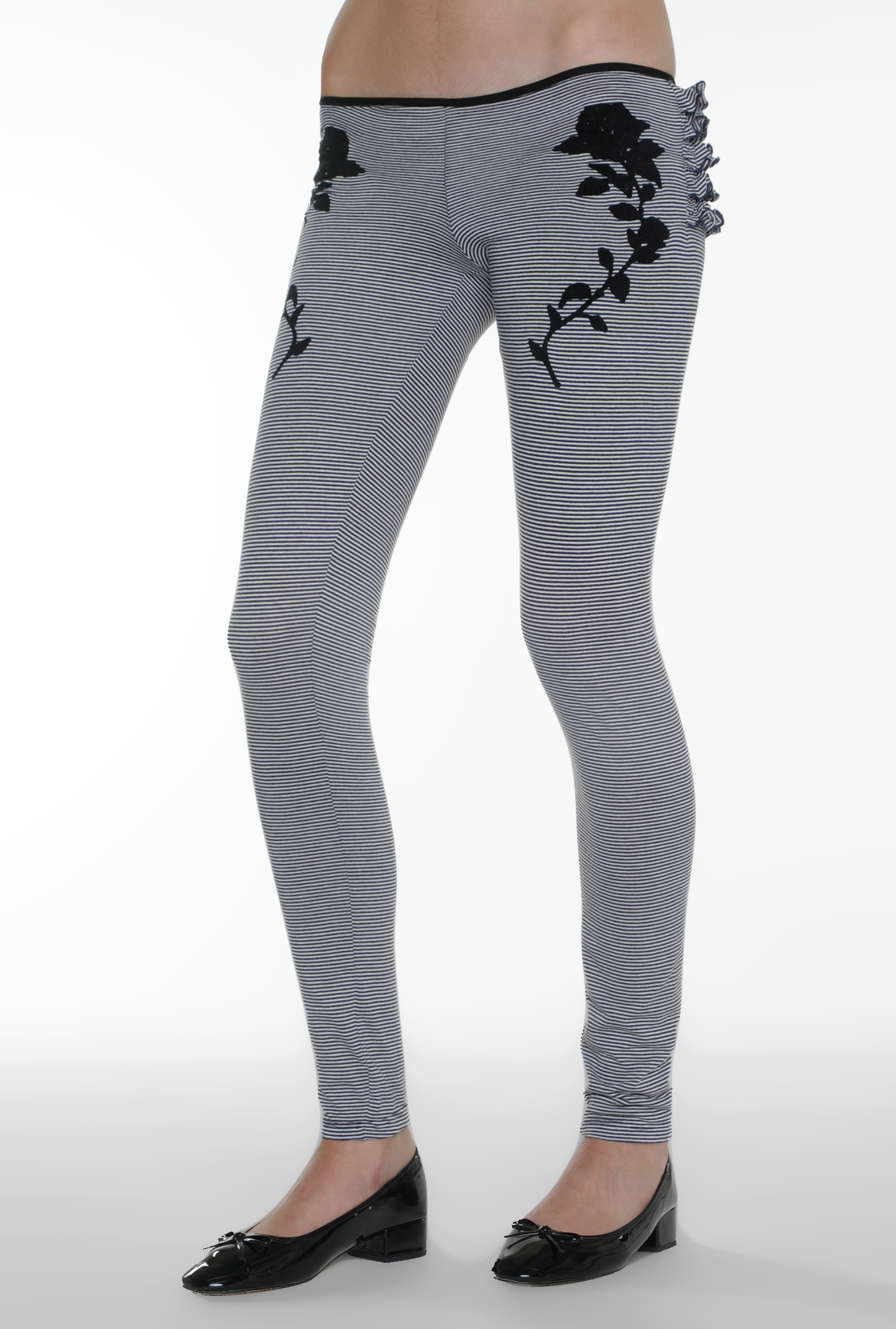 Magnolia frilled leggings - navy and white