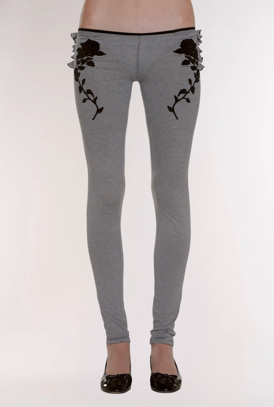 Magnolia frilled leggings - navy and white