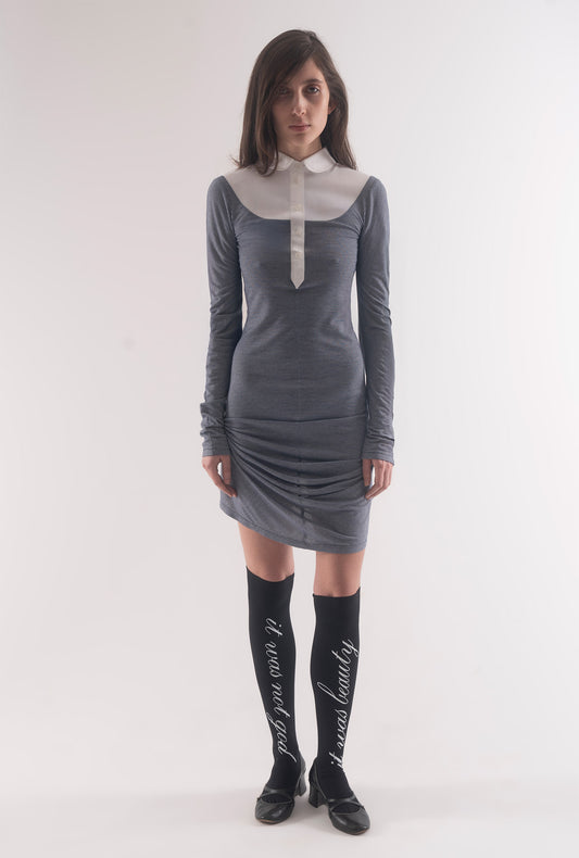 Helena dress - navy and white