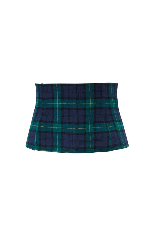 milk waistband belt - tartan flannel