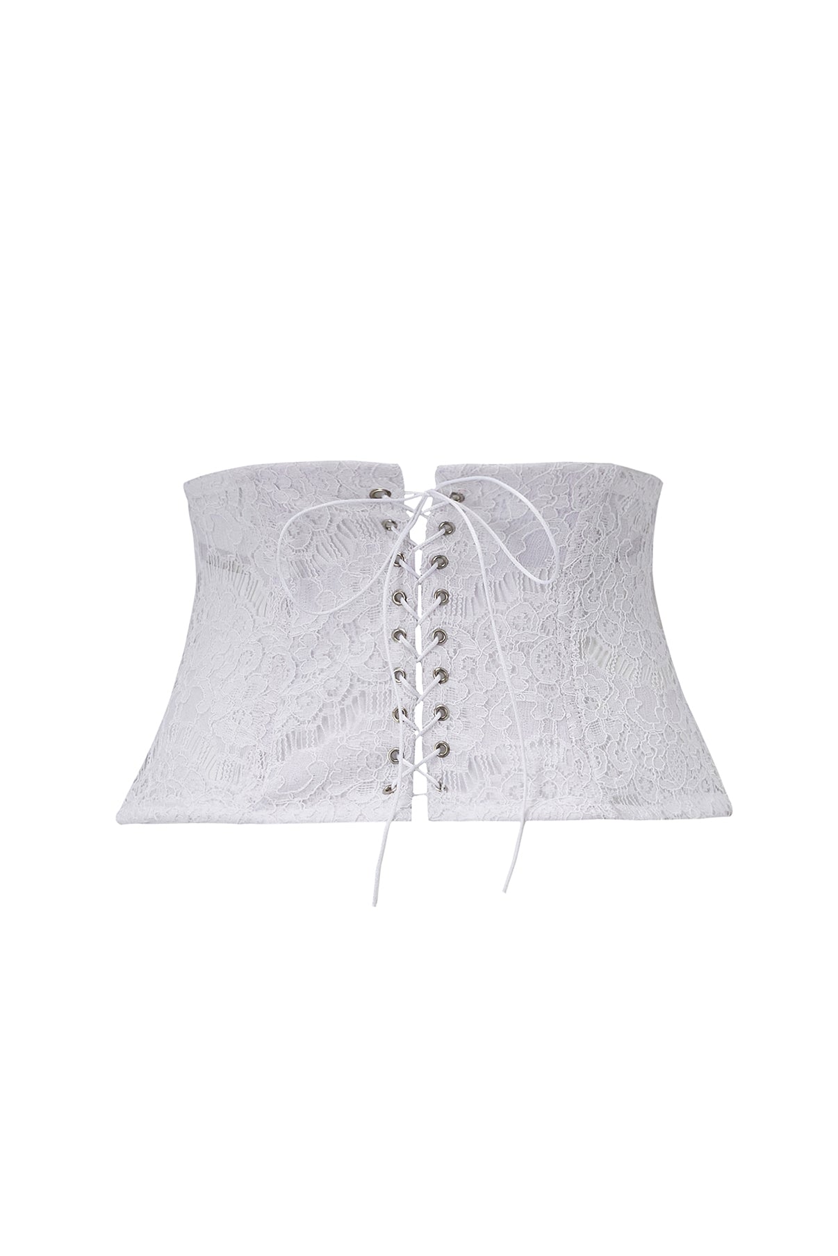 milk waistband belt - white lace