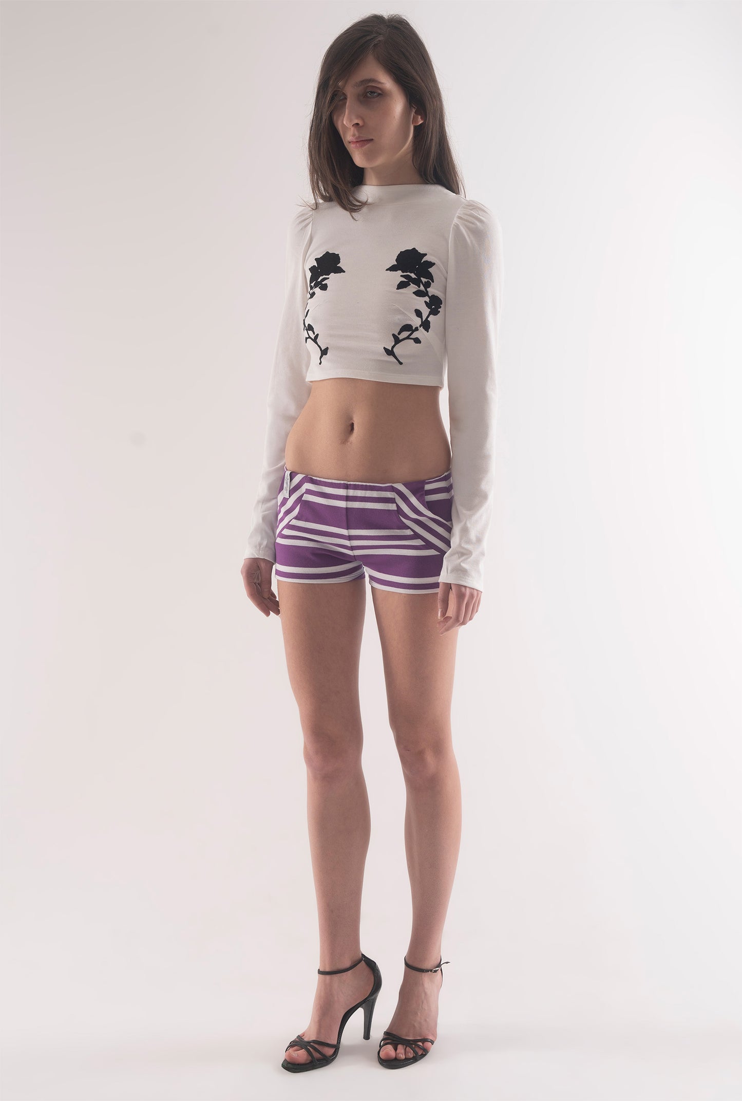 Cleo shorts - purple stripes