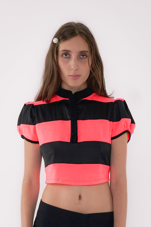 Margaret Polo Top - Flo Pink